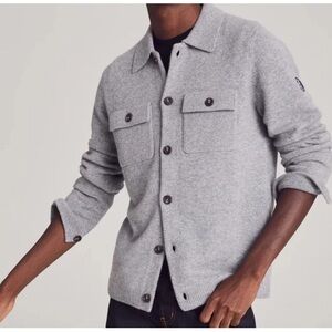 Nomad Cashmere Light Gray Shirt Cardigan Heavy Jacket Size: XL